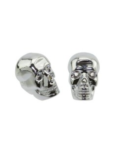 Handlebar Grips End Plugs Big Skull Chrome.